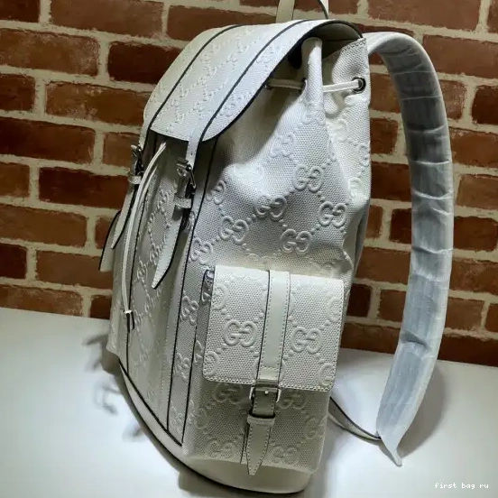 First bag ru GUCCI embossed GG backpack 0527